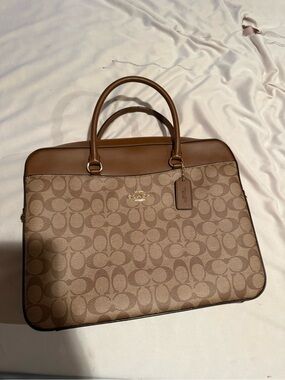 Coach Signature Brown laptop tote